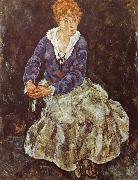 Egon Schiele Portrait of Edith Schiele Seated Spain oil painting reproduction